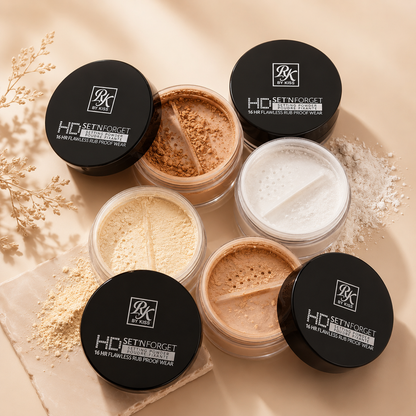 Poudre libre fixante Ruby Kisses 11 g, légère, lisse, matifie et contrôle la brillance, poudre minérale de silice pure