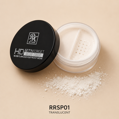 Poudre libre fixante Ruby Kisses 11 g, légère, lisse, matifie et contrôle la brillance, poudre minérale de silice pure