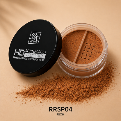Poudre libre fixante Ruby Kisses 11 g, légère, lisse, matifie et contrôle la brillance, poudre minérale de silice pure