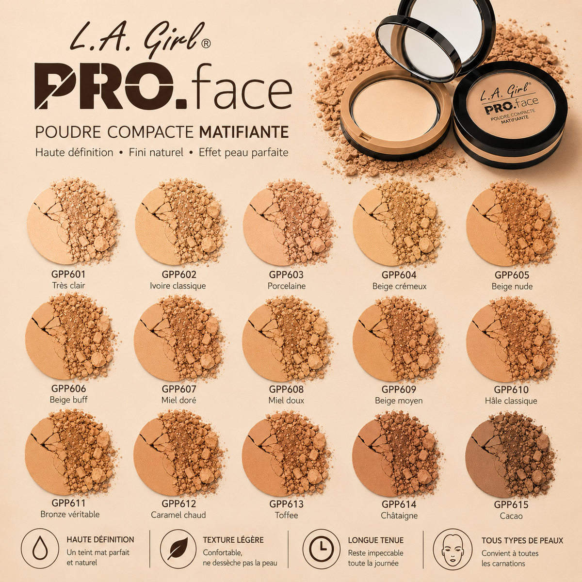 POUDRE COMPACTE MATTE POUR LE VISAGE PRO